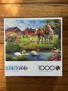 Country Life a day out at the farm jigsaw puzzle cow swan 1000 piece